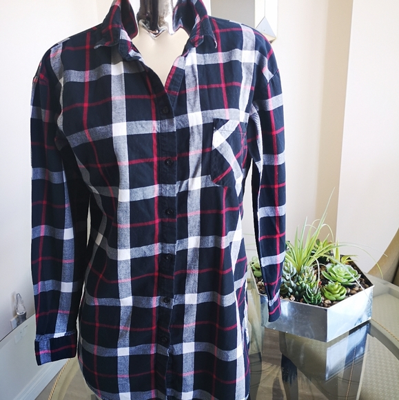 Lasenza Flannel Button Up Sleep Shirt - Picture 3 of 6